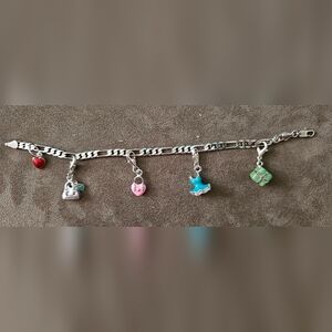Charm Sliver Plated Homemade Bracelet